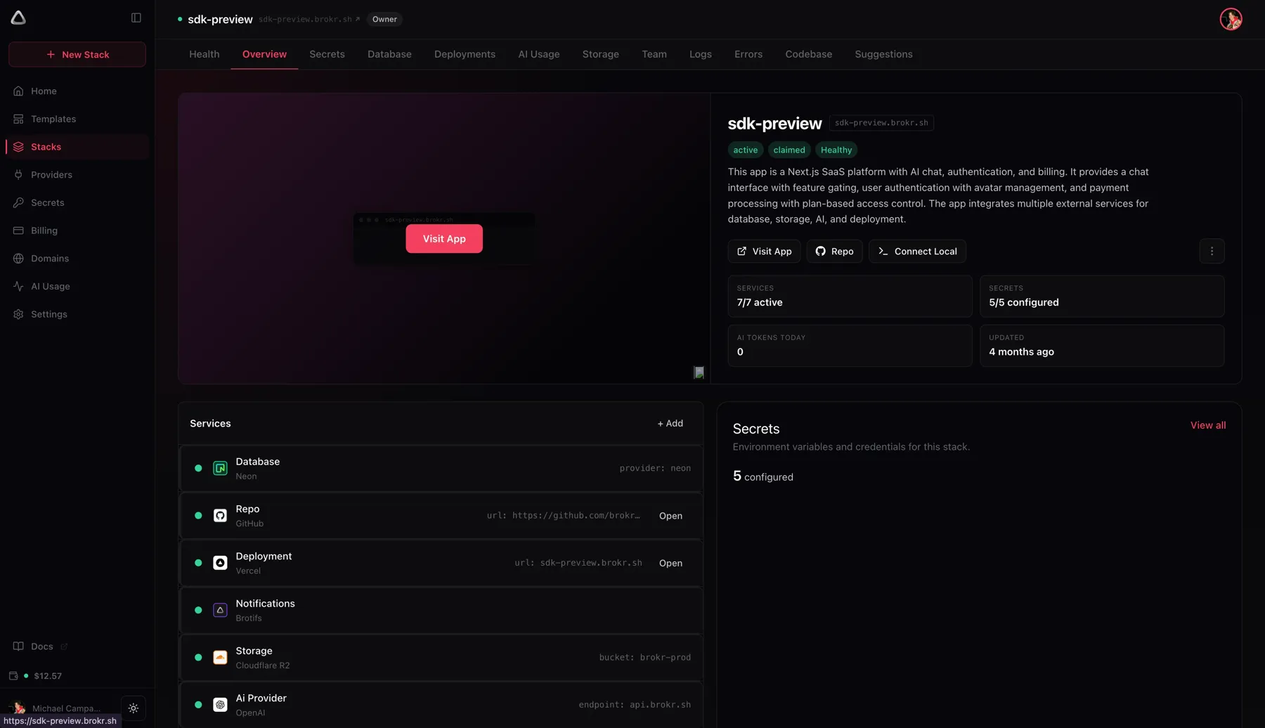 Brokr: stack overview
